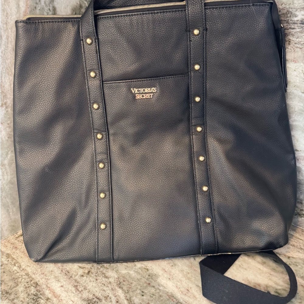 Victoria's Secret Black and Gold Studded Tote